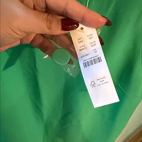 J. Crew Collection Crepe Feather Trim Green Sleeveless Lined Sz M Dress NWT - Picture 6 of 14